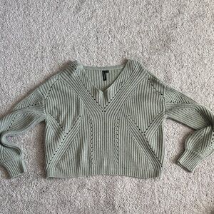 moon & madison V-Neck Sweater - Light Green